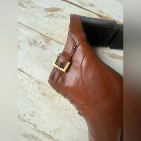 NATURALIZER brown leather block heels sz 8N vintage granny shoes indie hip EUC - Picture 13 of 13